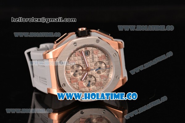 Audemars Piguet Royal Oak Offshore Chronograph Lebron James Swiss Valjoux 7750 Automatic Rose Gold Case with Steel Bezel and Grey Dial (EF) - Click Image to Close